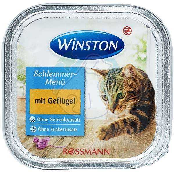 ووم گربه بالغ مرغ 100گرمی Winston